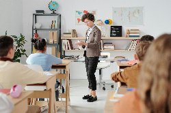 Teacher in front of class